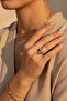 Yellow Color Rectangular Pink and Clear Stone Modern Design Ring - 3
