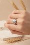 Modern Design Gray Color Square Stone Detailed Knight Style Steel Ring for Men Women Unisex - 4