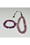 Natural Stone Prayer Beads & Bracelet Set - Rhodochrosite Stone