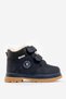 Velcro Fastening, Fur Inside, Rubber Anti-Slip Sole Children's Boots Dark Blue