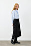 Midi Canvas Skirt - Black - 5