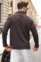 Bitter Brown Half Zipper Polo Collar Textured Men's Sweatshirt E7197 - 2