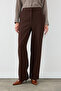 Crepe Lycra Palazzo Trousers - Brown - 2