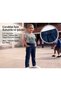 Unisex Boys Girls Ribbed Waist Elasticated Tube Leg Canvas-Linen Navy Blue School Trousers - 2