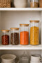 Set of 4 Borosilicate Glass Jars with Bamboo Lids – Vacuum Airtight Spice Container, Legume Food Storage Container - 3