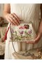 25x15 cm wildflower themed 100% hand-embroidered linen light vintage bag - 2