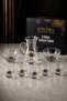Kaabe Patterned 9-Piece Hajj Umrah Catering Set |   Decanter, 6 Glasses and 2 Bowls Glass Set - 5