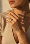 Adjustable Honeycomb Pattern Modern Steel Ring with Shiny Detail - 3