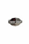 Modern Geometric Design Square Stone Detailed Stylish Steel Ring