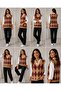 Women's Acrylic Diamond Patterned Furry Collar Ribbed Knitwear Sweater Oversize - 5