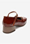 Women's double strap heeled ballet flats in genuine leather by vionne taba - 3