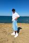 Washable Striped Denim Shorts Ice Blue - 5