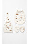 Newborn Unisex Baby 5-Piece Patterned Bodysuit Hospital Discharge Set - 5