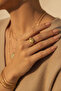 Elegant Heart Figured Yellow Tone Steel Adjustable Ring - 3