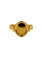 Stylish Design Adjustable Steel Ring with Oval Plate in Yellow Color