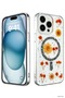 Zngzrmll iPhone 15 Pro Case Daisy Glitter Magsafe Cover (194619) - Black