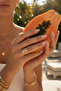 Adjustable Steel Ring with Yellow Fish Figure and Stone Detail - Stylish and Modern Design - 2