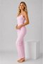 Women's Pink and White Striped Strap Pajama Set – Cotton Summer Homewear - 4