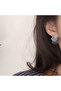 Women's Blue Rhinestone Steel Earrings - 4
