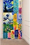 Van Gogh "Starry Night" "Sunflower" Hokusai "The Great Wave" Monet "Water Lilies" Artistic Collage Art Collage Patterned Digital Printed Background Curtain
