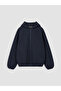 Ozmarka New Season Navy Blue Hooded Girl's Jacket - 4