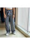Women's Black Patterned Wide-Leg Trousers - 6