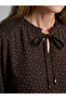 Lcw Grace Brown Tie-Neck Polka Dot Blouse - 3