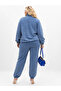 Plus Size Women's Pants Set with Stone Butterfly Embroidery and Zipper Collar - 2