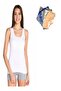 Tutku-Women's White Ribbed Wide Strap Tank Top 3-Pack & Patterned Colorful Bikini