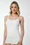 Tutku-2408 Ecru 3-Piece Cotton Lycra Comfortable Texture Thin Strap Women's Undershirt - 4