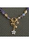 Kly-1067 Purple Amethyst Natural Stone Summer Necklace with Sea Charm |   Eos Collective - 4