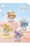 Lz4127 Blue Car and Flowers 624 Piece Block - 2