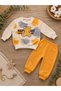 3-Piece Baby Tracksuit Set – Printed Sweatshirt and Jogger Bottom Set 6-24 Months - 4