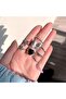 Women's Silver Steel Ring Set 9 Pieces - 5