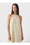 Trendlucky Halter Neck Polka Dot A-Line Dress with a Difference - 2