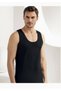 Tutku-Men's Black Color 100% Cotton Combed Cotton Undershirt New Season (4 Pieces Economic Package)