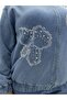 Plus Size Women's Pants Set with Stone Butterfly Embroidery and Zipper Collar - 4