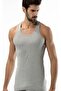 Tutku-Men's 6-Piece Gray Ribbed Sports Undershirt Mrt0118G6