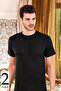 Tutku-Men's Black 2-Piece O-Neck Undershirt Mbr10052