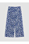 Lcw Everyday Navy Blue Patterned Women's Capri Pants with Elastic Waist - 5