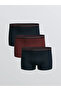 Burgundy Plus Size Standard Fit Cotton Stretch Men's Boxer 3-Pack - 3