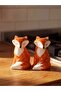 Ceramic Salt and Pepper Shakers with Fox Figures - 5 X 9 cm