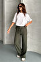 Soft Textured Lace-Up Comfortable Pants - 4