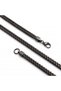 💎   Premium Shiny and Stylish Cornered Mesh Chain Men's Steel Necklace 3X3 mm 55 cm 3183Eck013 - Black Color - 2