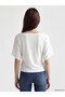 Two Mt Shop Quality Lcw Vision White Combed Cotton Plain Narrow & Slim Short Sleeve Women's T-Shirt - 4