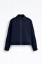 Men's Navy Blue Regular Zippered Coat-Jacket Soft-Textured Premium Fabric