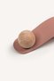 Powder Pink Wooden Detailed 96 mm Leather Handle - 6