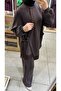 Front Tie Detail Trouser Suit Ns-27K1046 Brown - 7