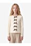 Cotton Long Sleeve Crew Neck Bow T-Shirt