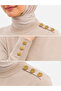 Button Detailed Sweater Ns-27K203 Beige - 4